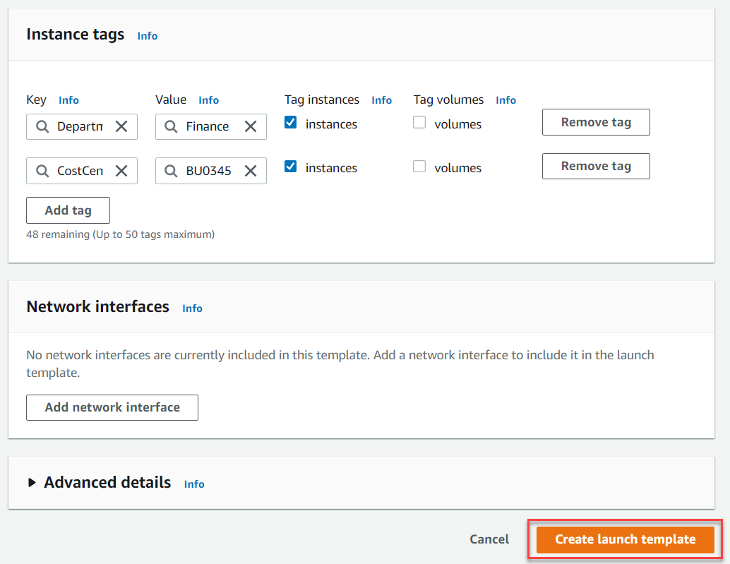 Tags and Network Interfaces