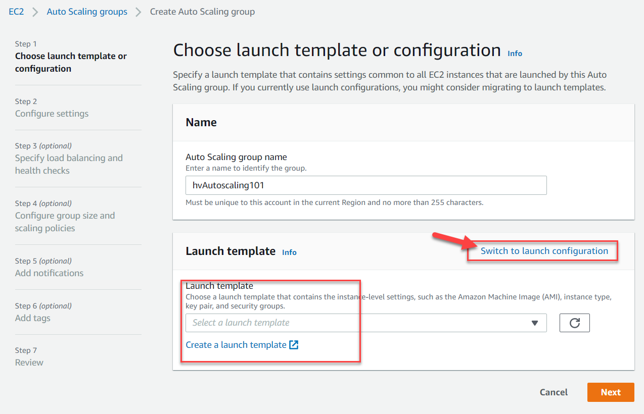 Choosing Launch Template or Configuration