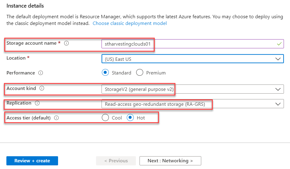 Instance details