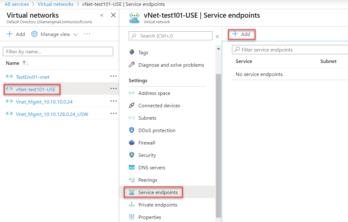 Service Endpoints