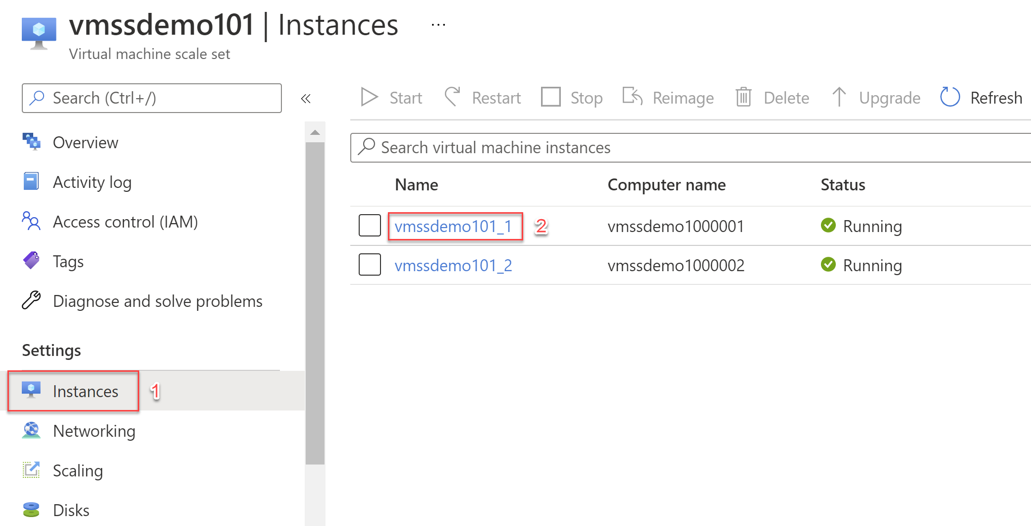 Selecting VMSS Instance