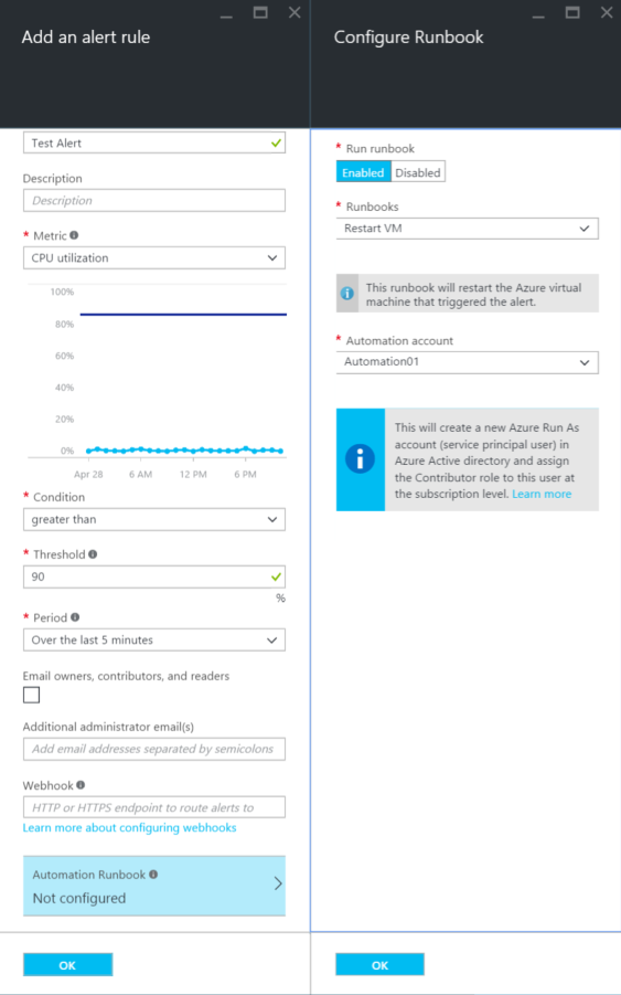 Automation Runbook for Alert