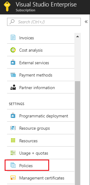 Policies in Azure Portal