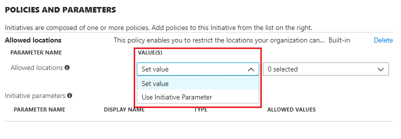 Options for setting values for Parameters