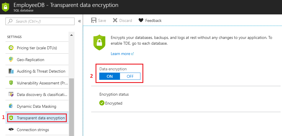 Configuring Transparent Data Encryption