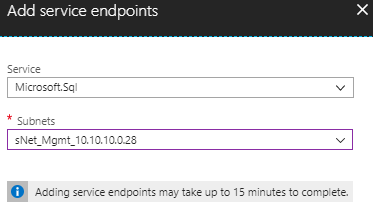 Adding Service Endpoint