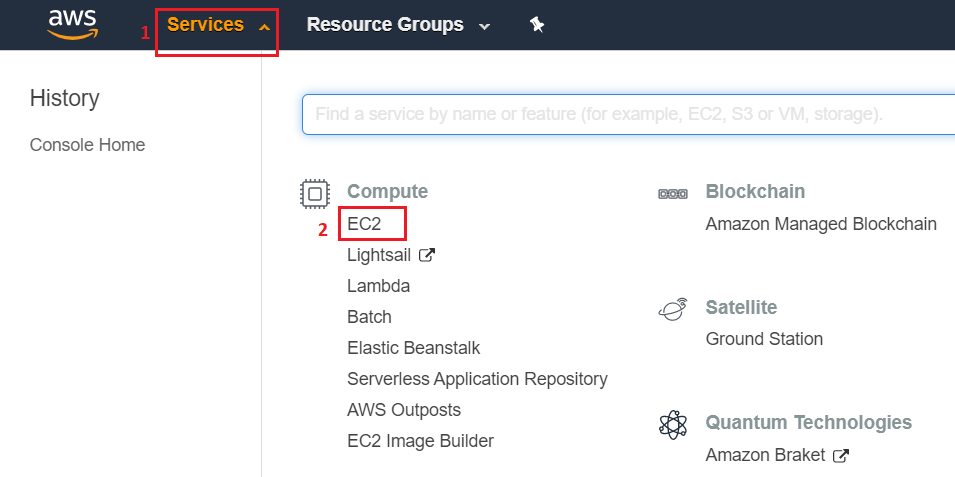 AWS - EC2 under all Services