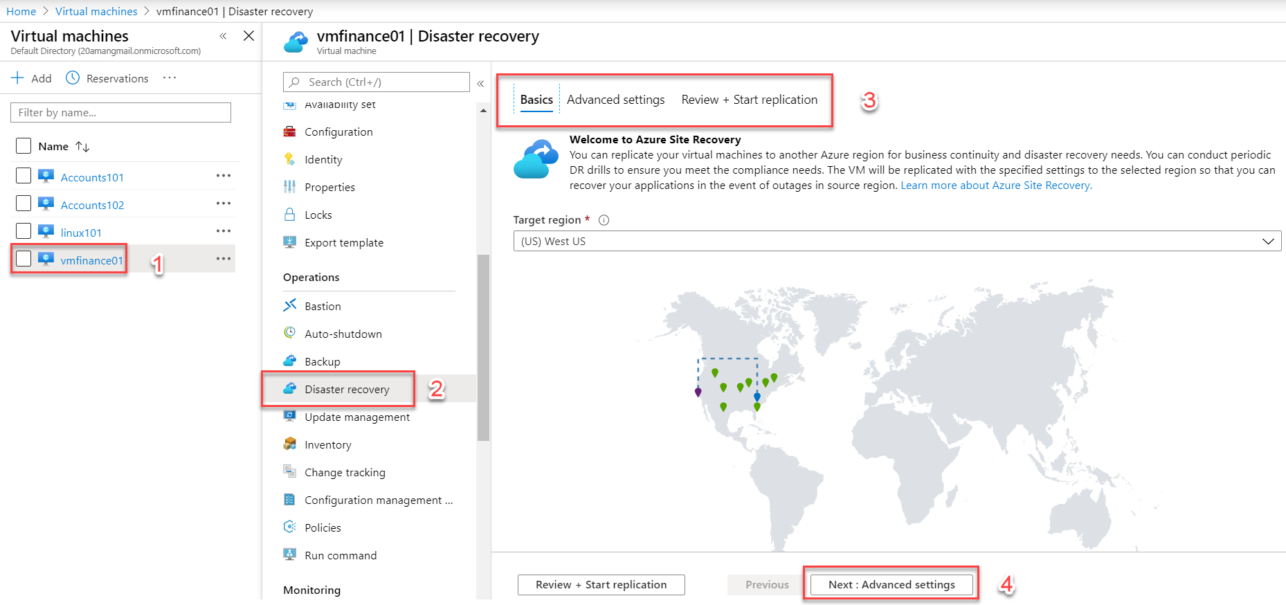 Disaster Recovery for a VM