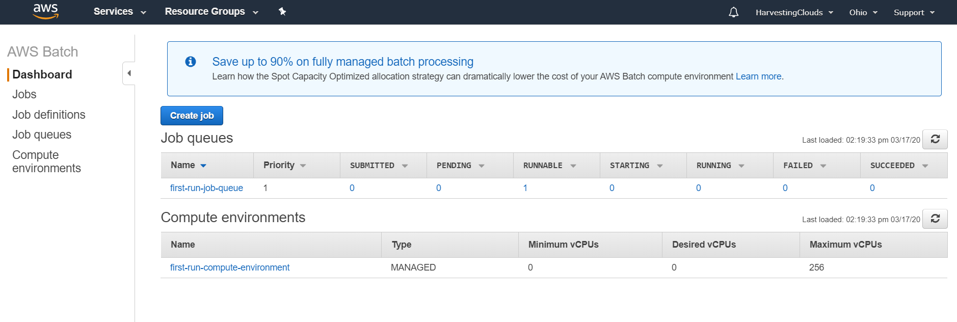 AWS Batch Dashboard