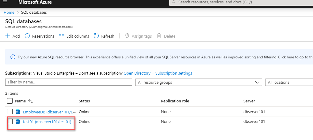 Your Azure SQL Database