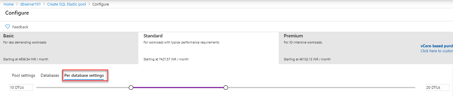 Per database settings