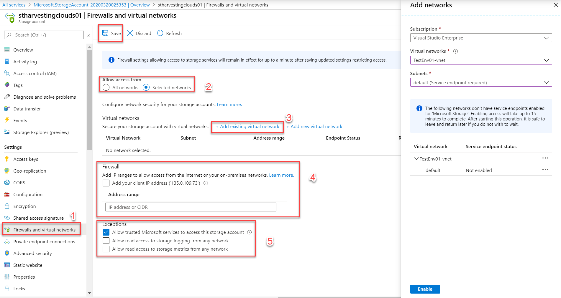 Firewall and vNet access