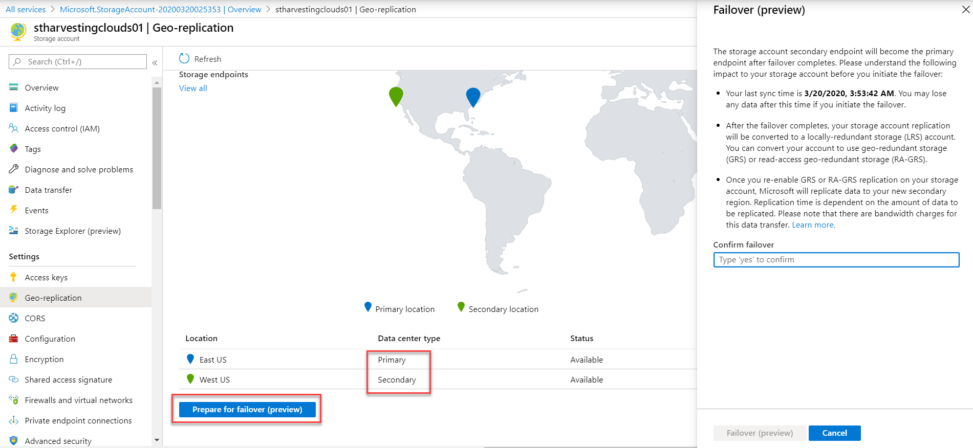 preparing for failover