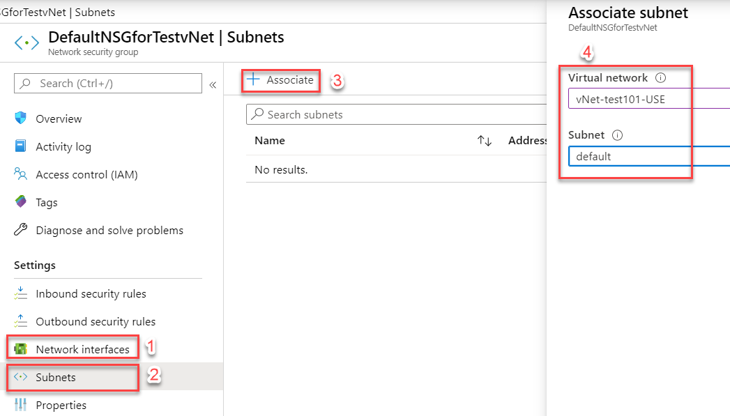 Associating Subnets and Network interfaces