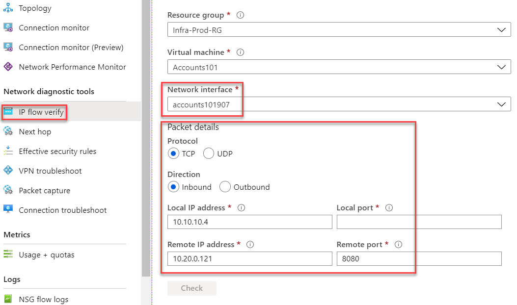 IP Flow Verify