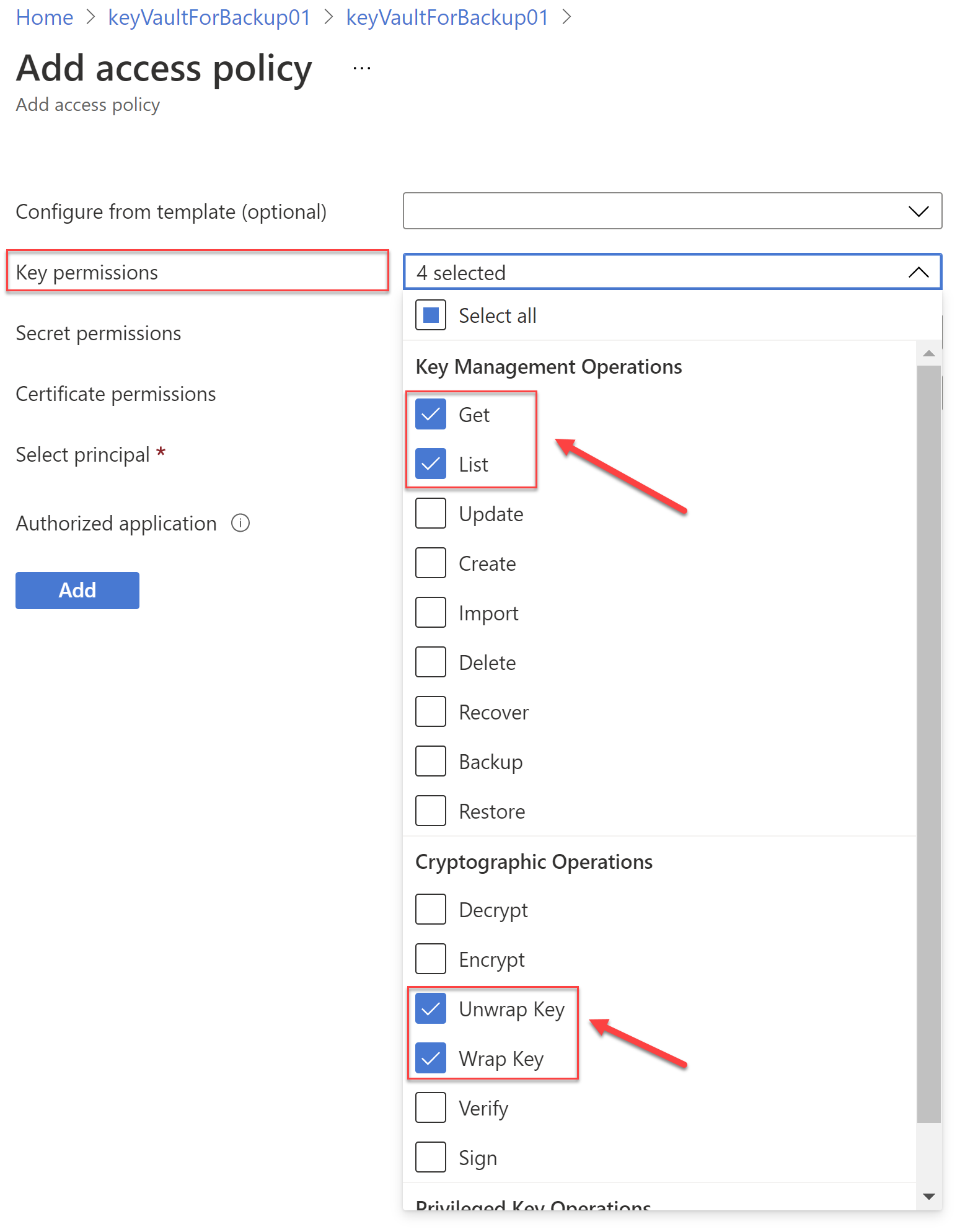 Key Permissions