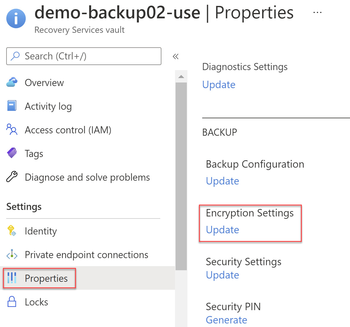 Encryption Settings