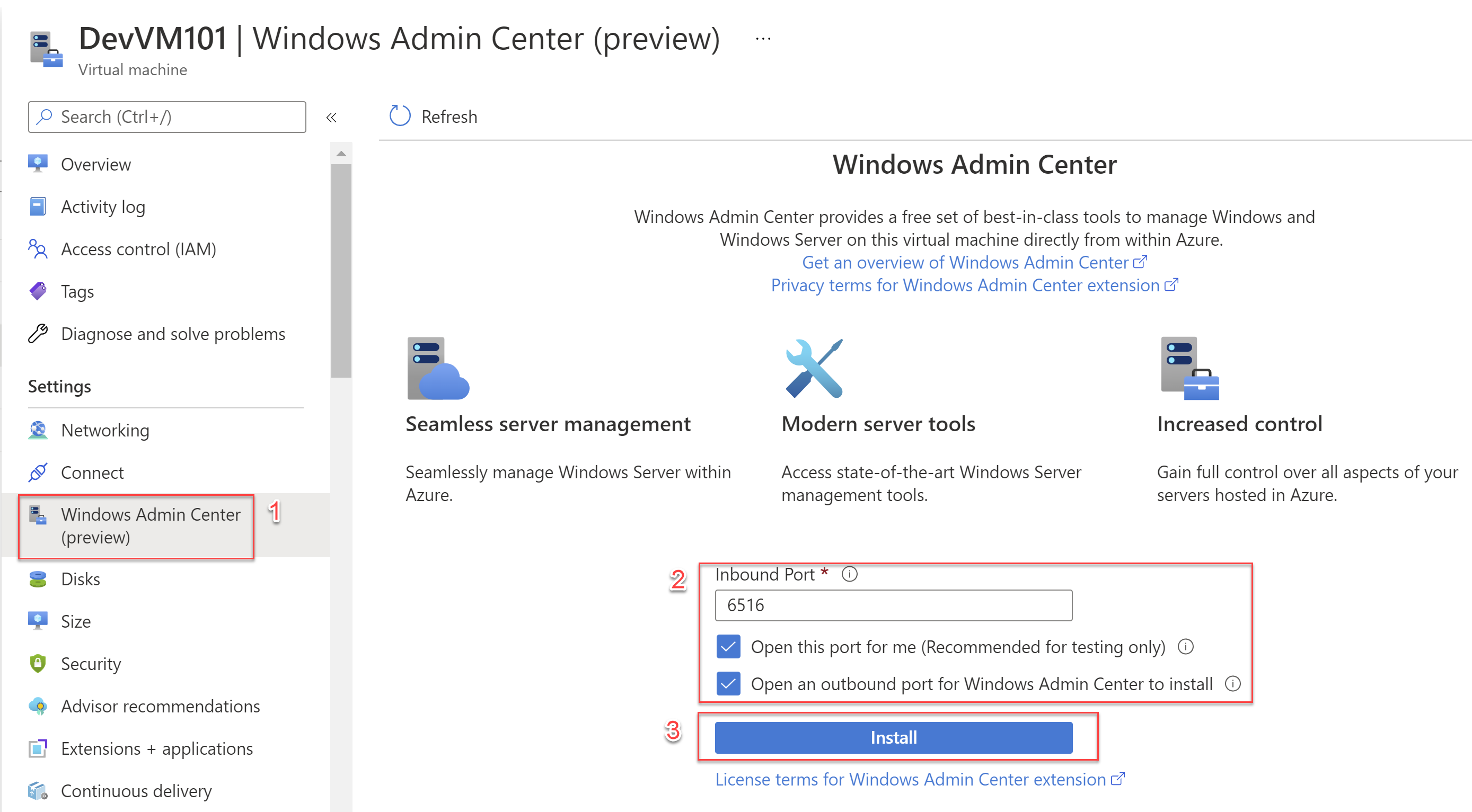 Windows Admin Center Setup