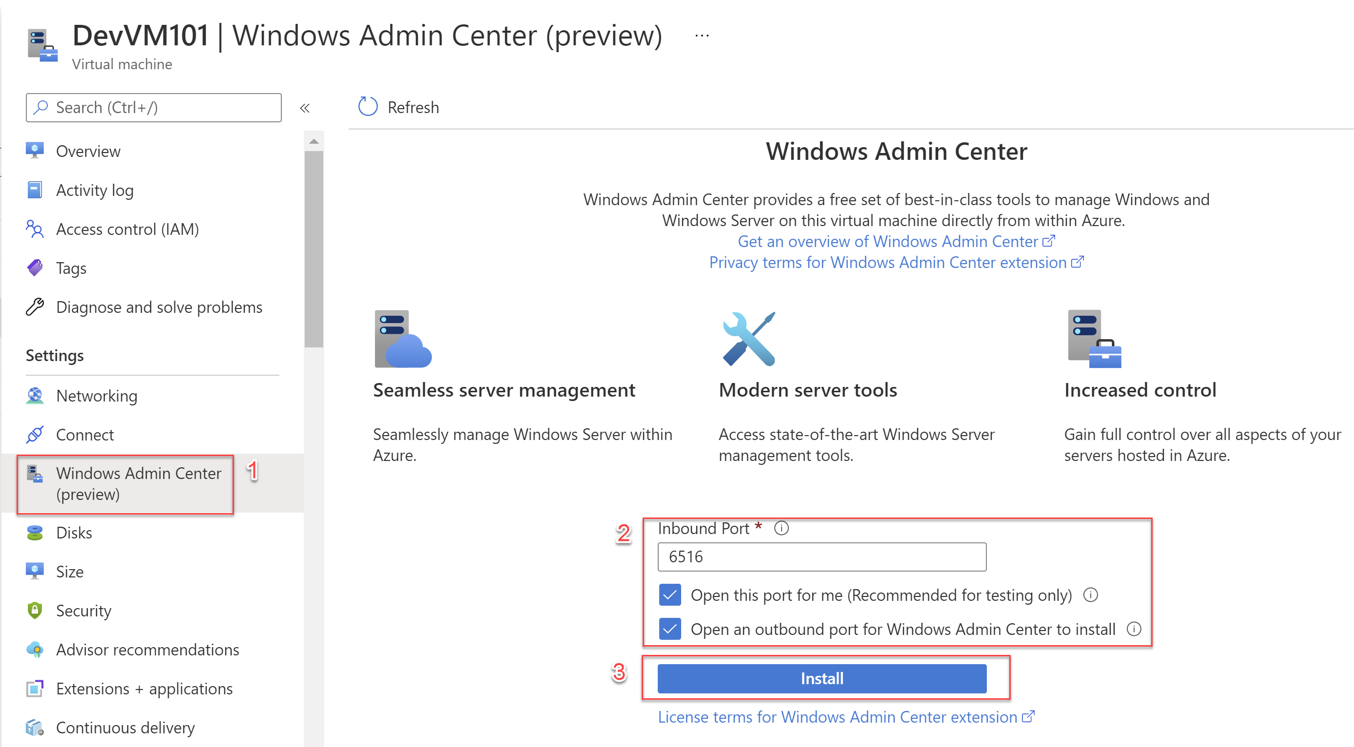 Windows Admin Center in the Azure portal - 2 Setting it up ...