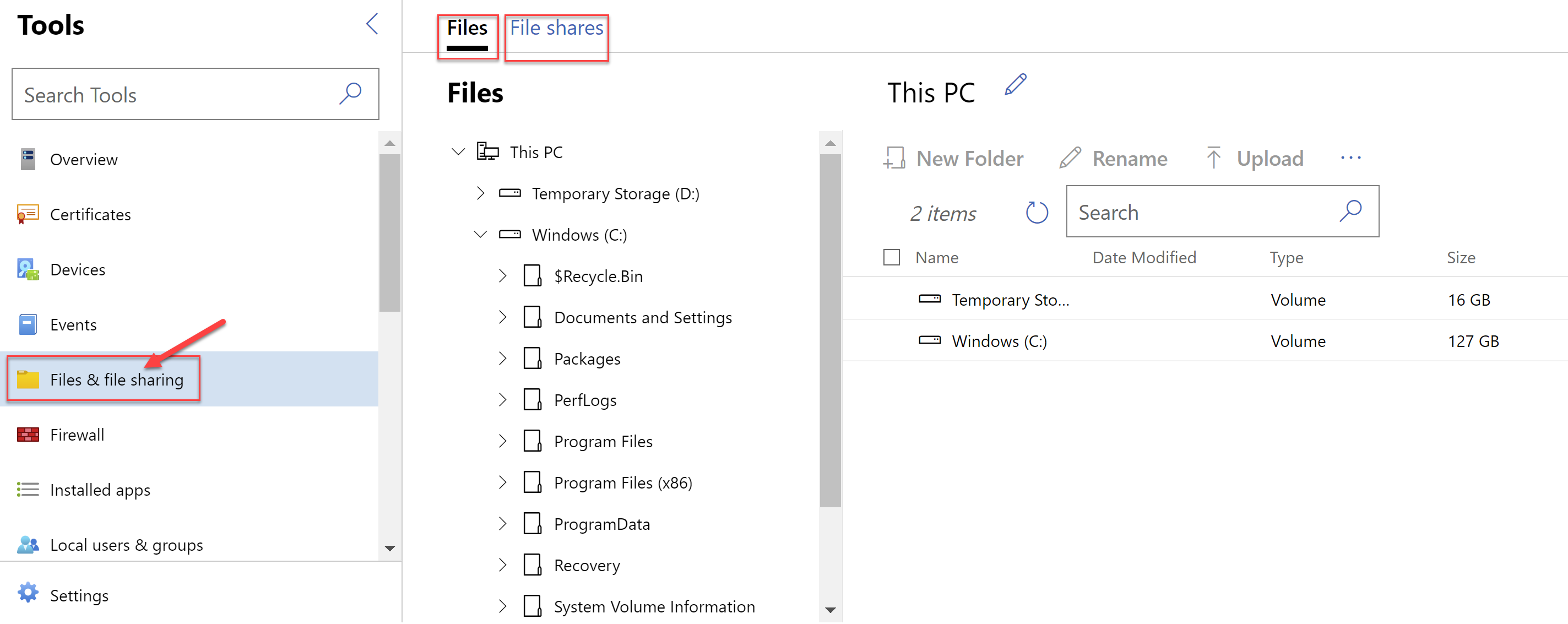 Files & file sharing