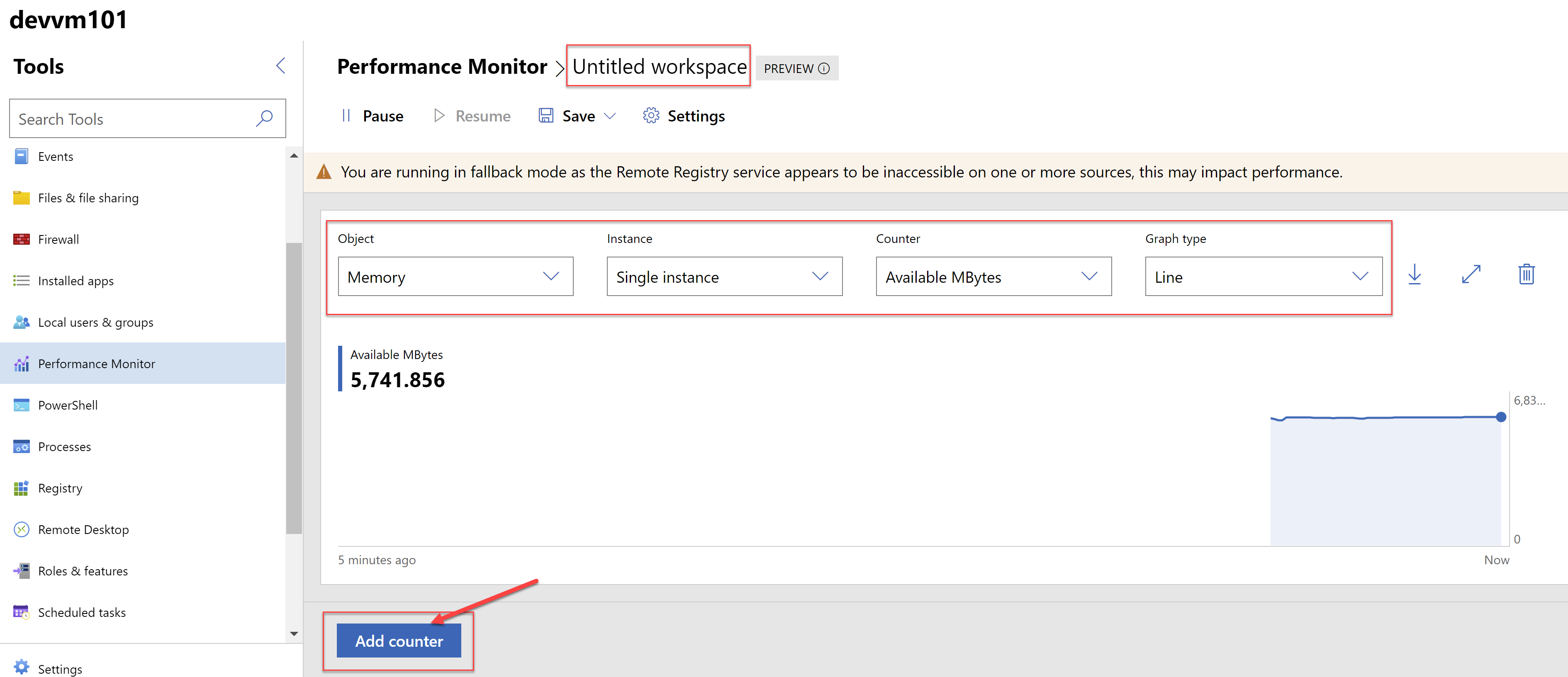 Performance Monitor - Workspace