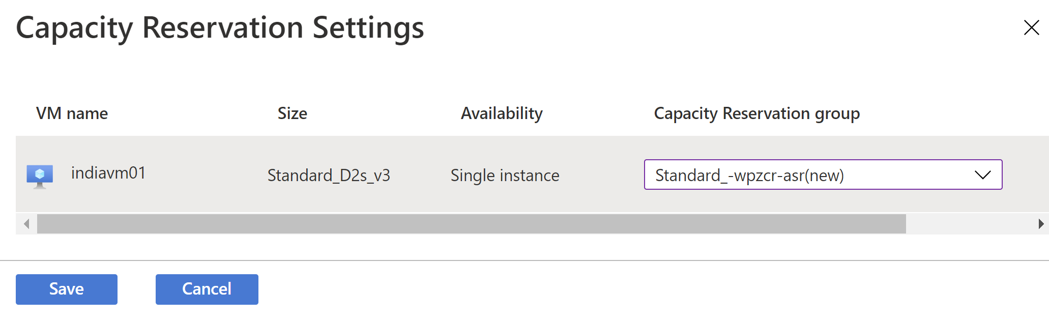 Capacity Reservers group selection