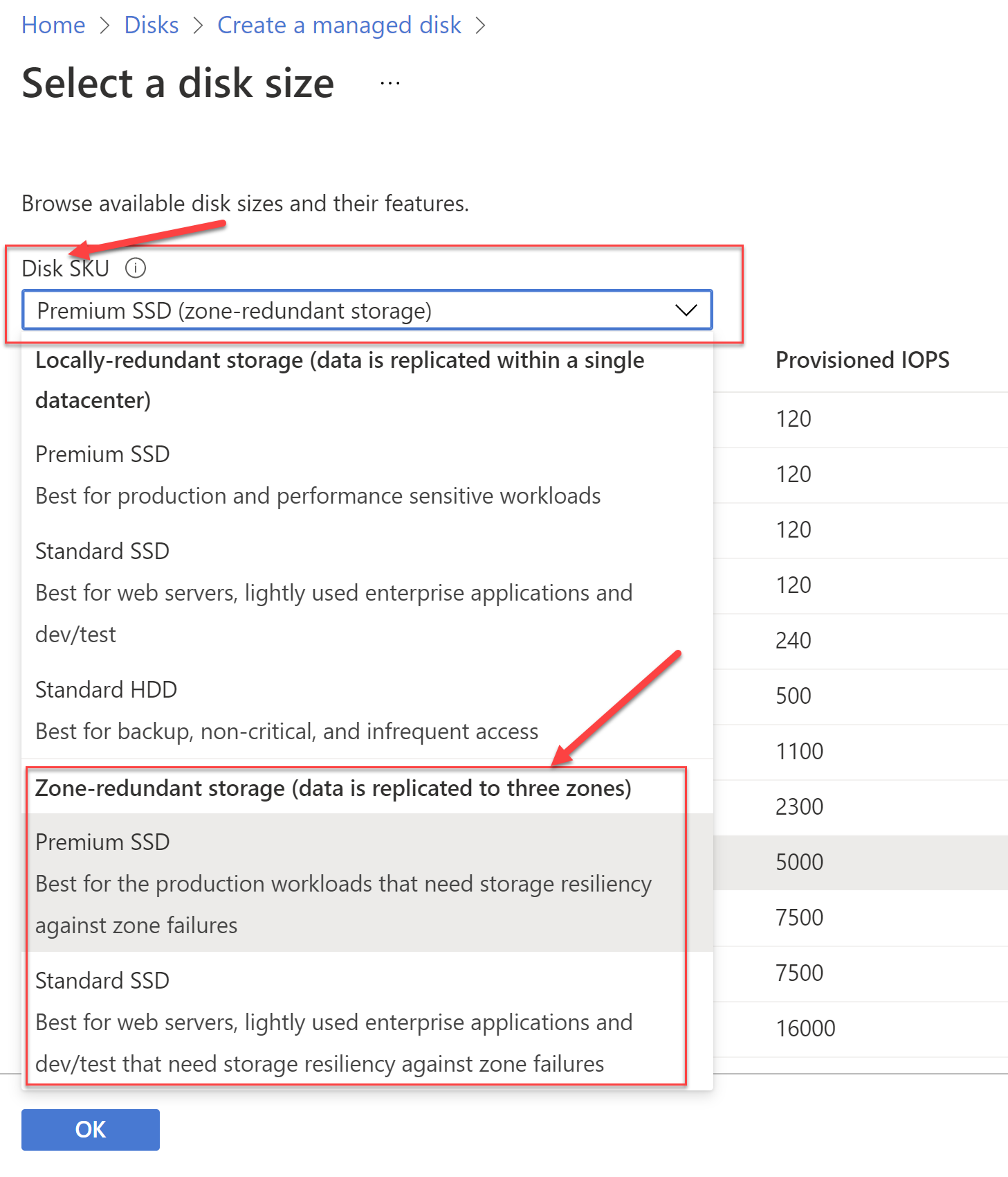 ZRS Option for Managed Disks